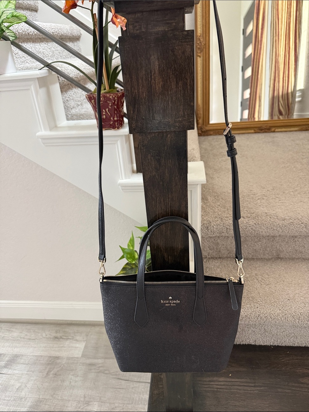 kate spade Black Crossbody Tote with Detachable Strap
